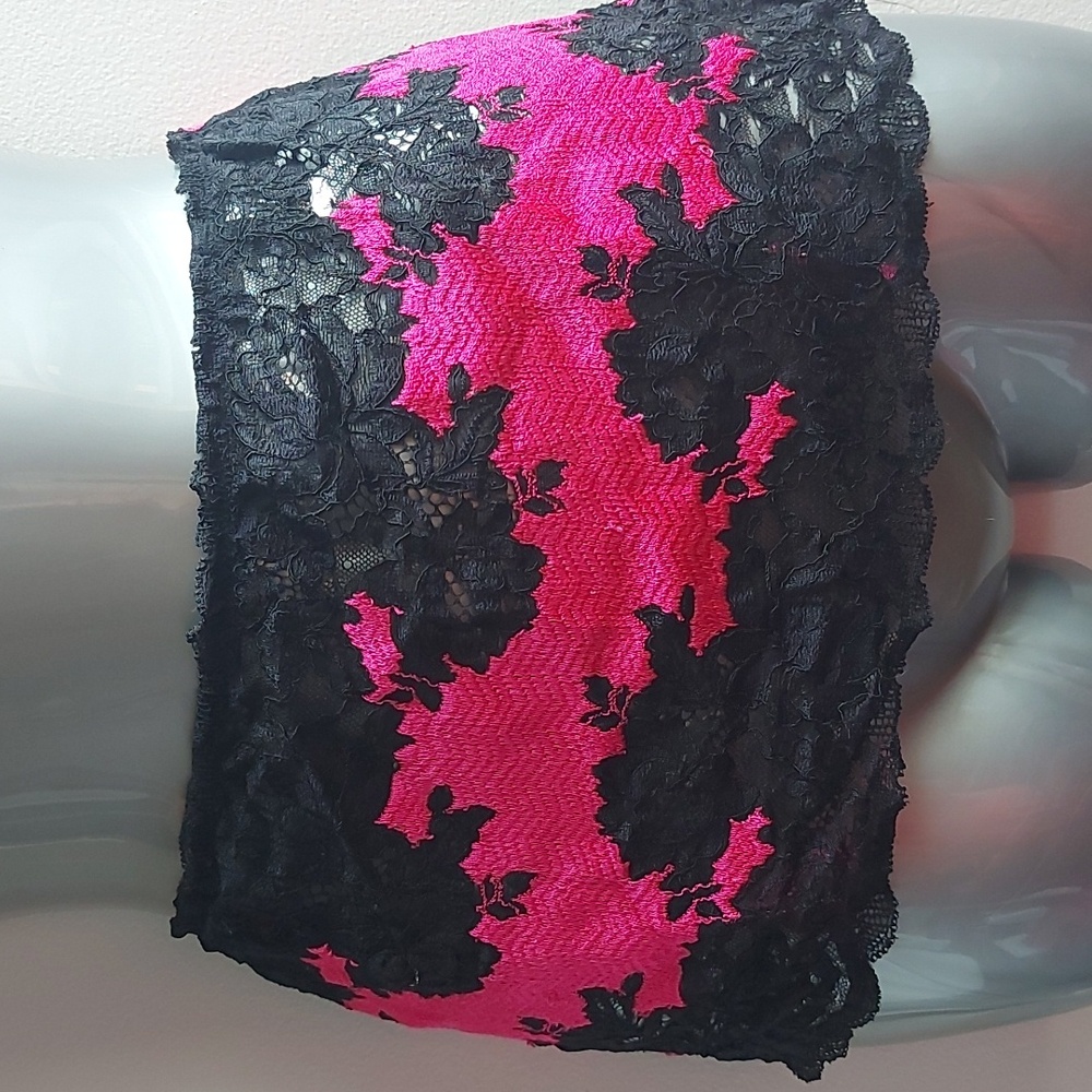 Victoria's Secret Black and Pink Lace Skirt